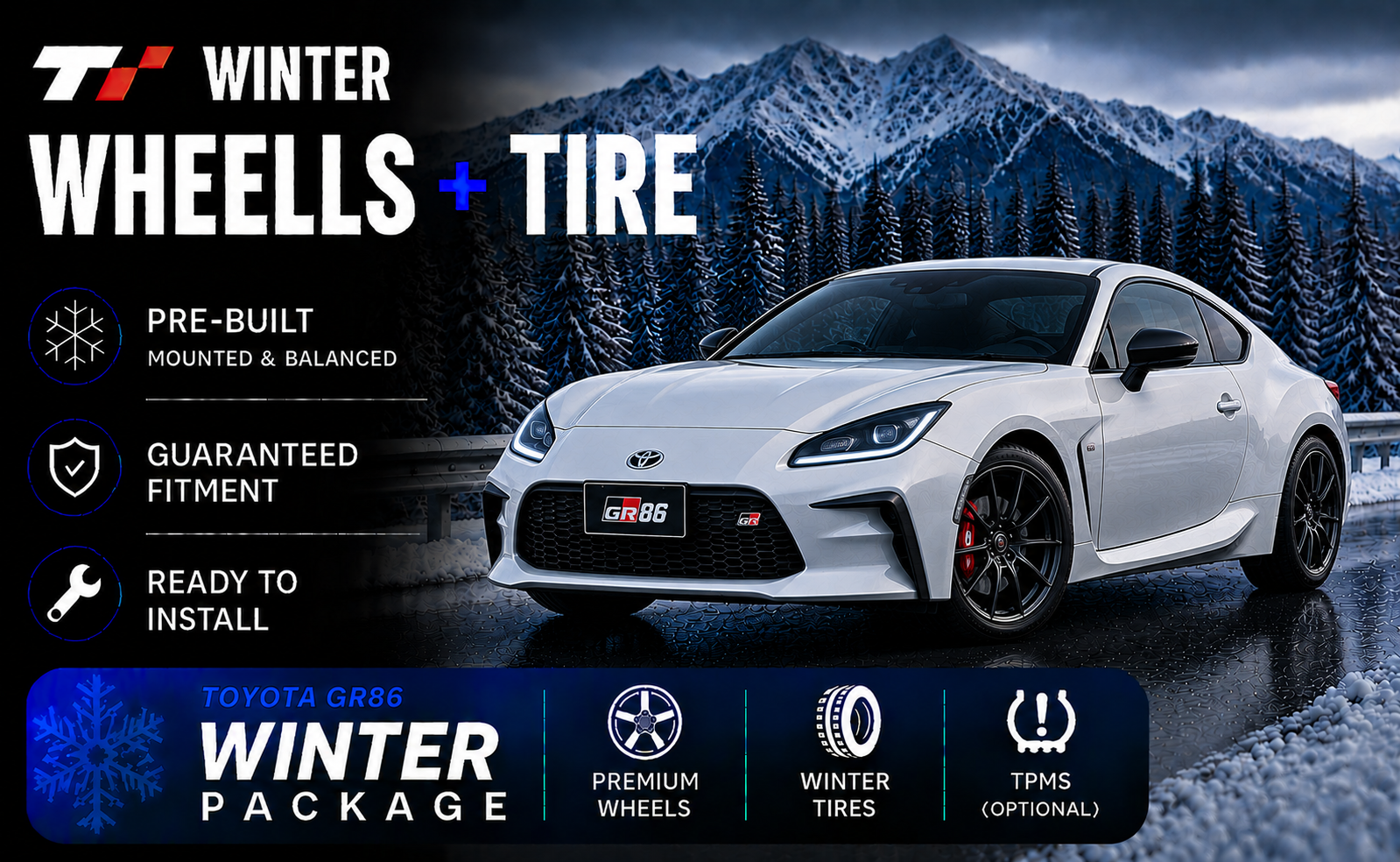 Toyota GR86 Winter Tire & Wheel Package 2022 2024 | TOTO Tire
