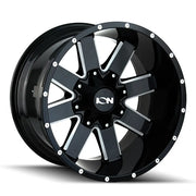 ION 141 GLOSS BLACK MILLED 20x12 5x127/5x139.7 -44MM 87MM