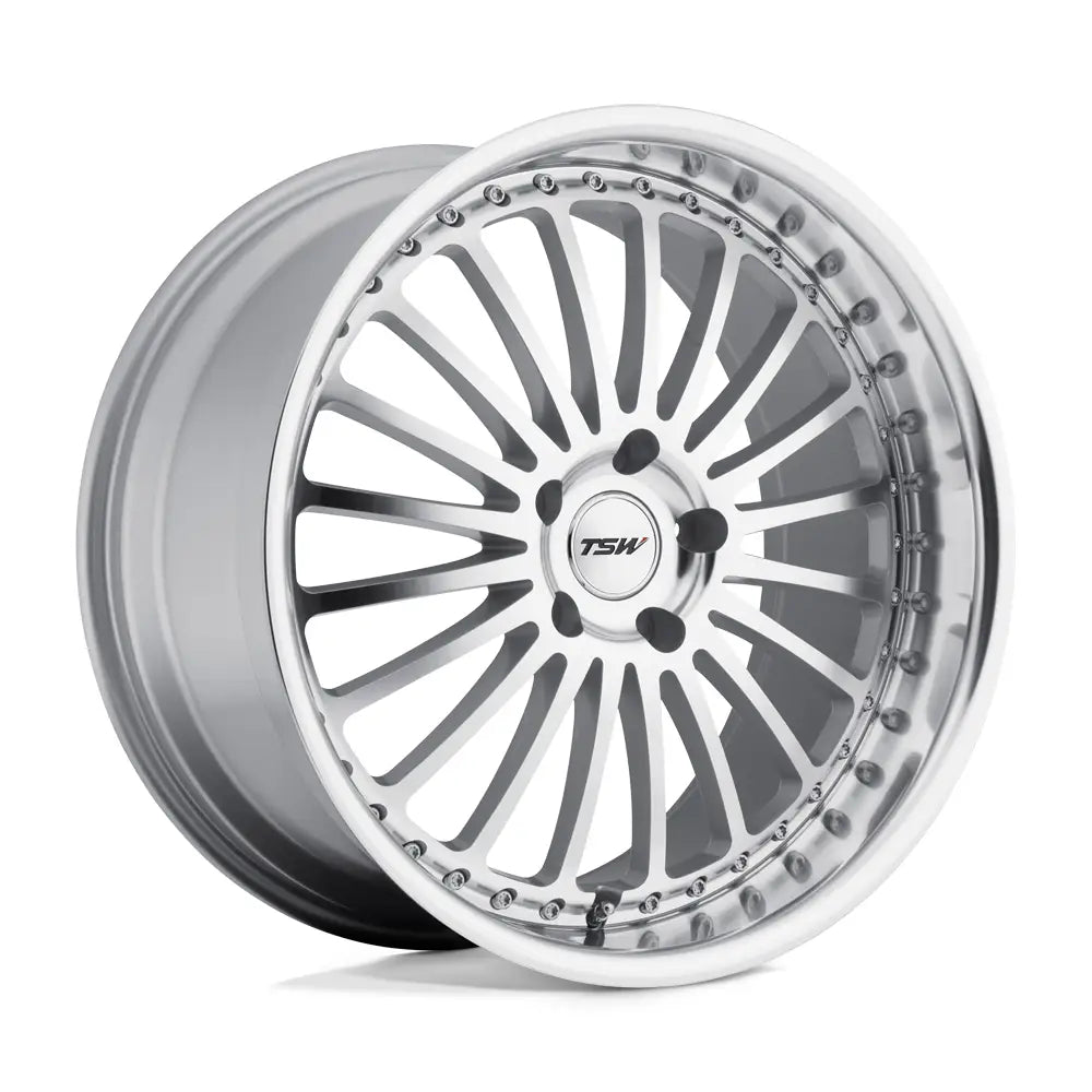 TSW SILVERSTONE 18X8.0 5x120 ET35 CB76.1mm Silver W/ Mirror