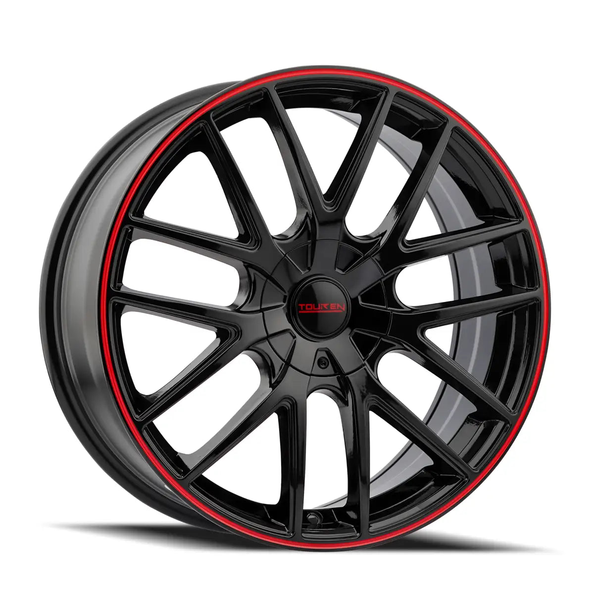 TOUREN TR60 3260 GLOSS BLACK WITH RED RING 18x8
