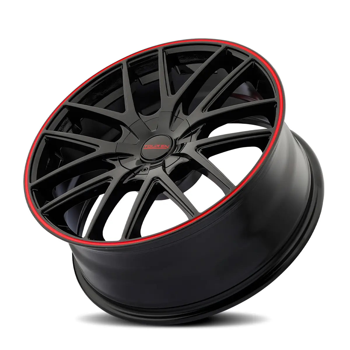 TOUREN TR60 3260 GLOSS BLACK WITH RED RING 18x8