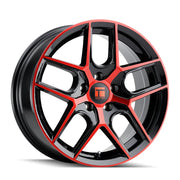 TOUREN TR79 3279 GLOSS BLACK MACHINED WITH RED 20x9 5x112