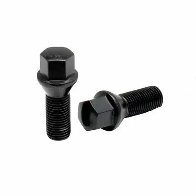 Acorn Matte Black Bolt 60° Seat-12x1.50mm-27mm Shank-17mm