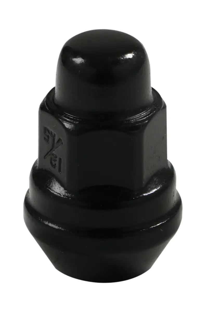 Acorn Satin Black Nut 2PC 60° Bulge Seat-12x1.50mm-17mm Hex