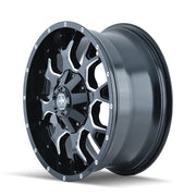 MAYHEM WARRIOR 8015 GLOSS BLACK MILLED 17x9 6x114.3/6x139.7