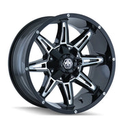 MAYHEM RAMPAGE 8090 GLOSS BLACK MILLED 20x9 6x135/6x139.7