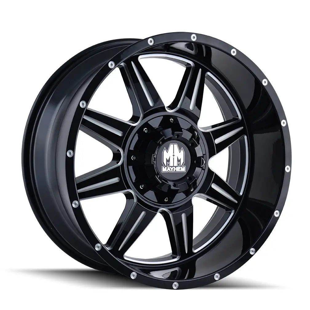 MAYHEM MONSTIR 8100 GLOSS BLACK MILLED 20x9 5x127/5x139.7