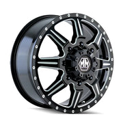 MAYHEM MONSTIR 8101 FRONT GLOSS BLACK MILLED 17x6.5 8x165.1