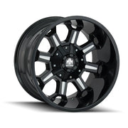 MAYHEM COMBAT 8105 GLOSS BLACK MILLED 20x9 6x135/6x139.7