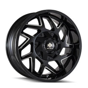 MAYHEM HATCHET 8106 GLOSS BLACK MILLED 20x9 8x165.1/8x170
