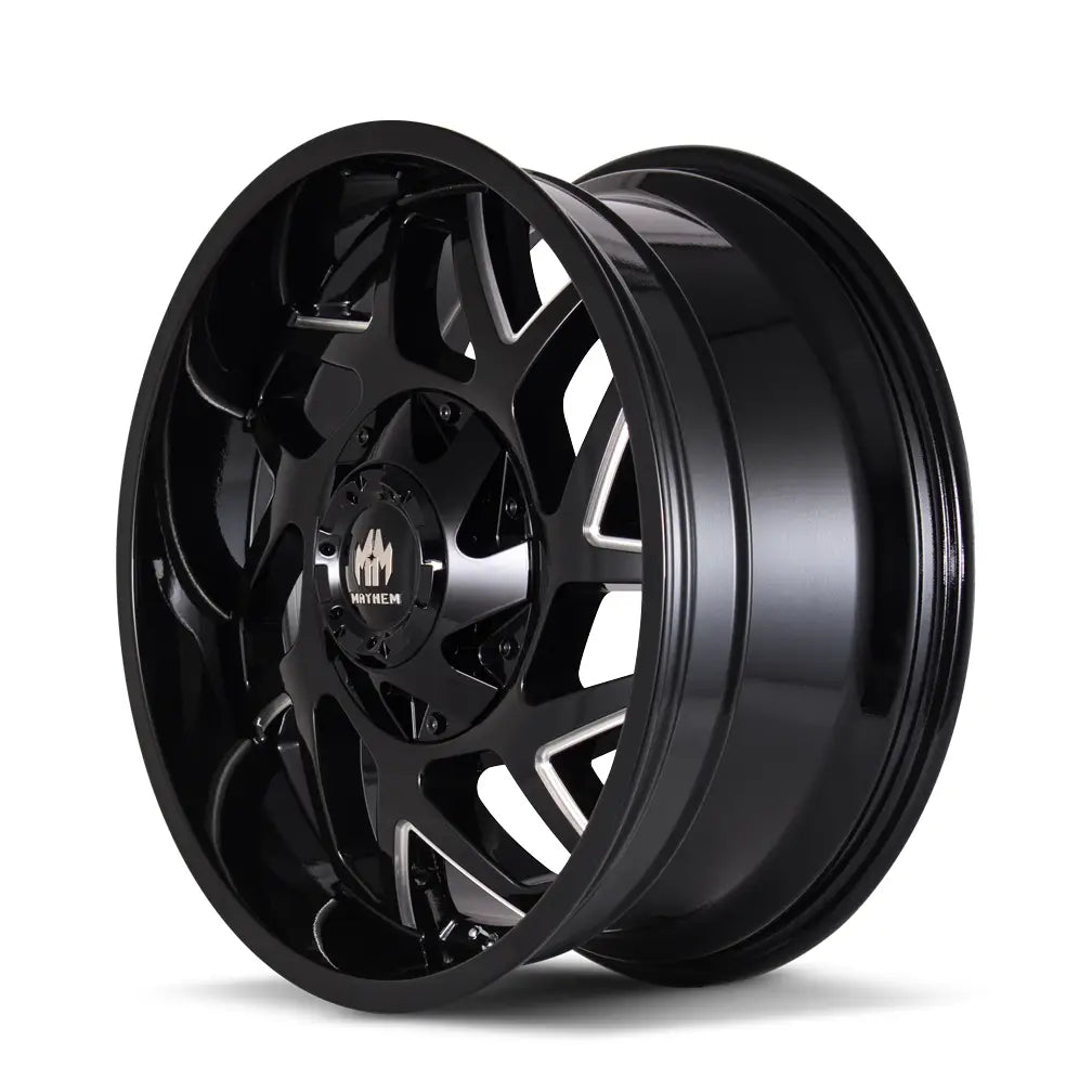 MAYHEM HATCHET 8106 GLOSS BLACK MILLED 20x9 8x165.1/8x170