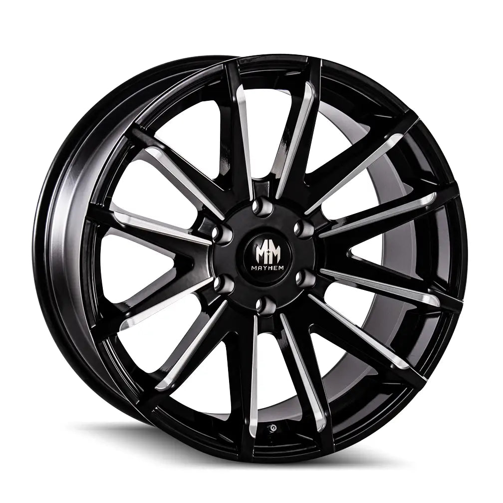MAYHEM CROSSFIRE 8109 GLOSS BLACK MILLED 22x9.5 5x150 25MM
