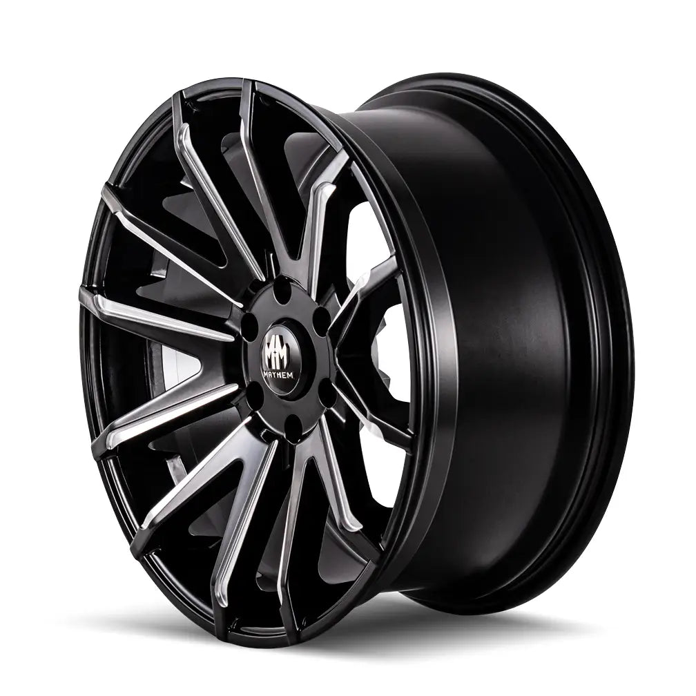 MAYHEM CROSSFIRE 8109 GLOSS BLACK MILLED 22x9.5 5x150 25MM