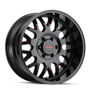 MAYHEM TRIPWIRE 8110 GLOSS BLACK MILLED PRISM RED 20x9