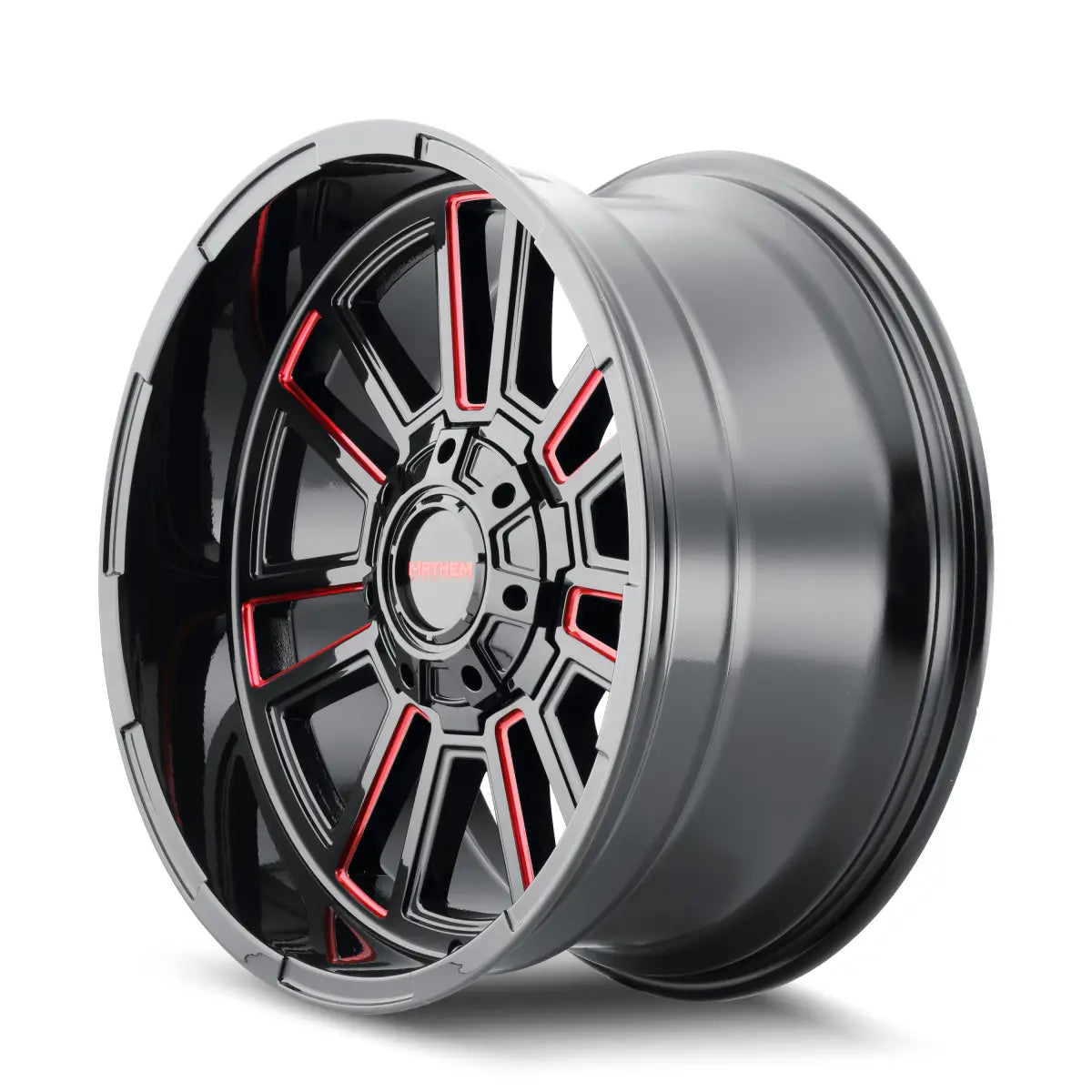 MAYHEM APOLLO 8115 GLOSS BLACK MILLED PRISM RED MILLED 20x9