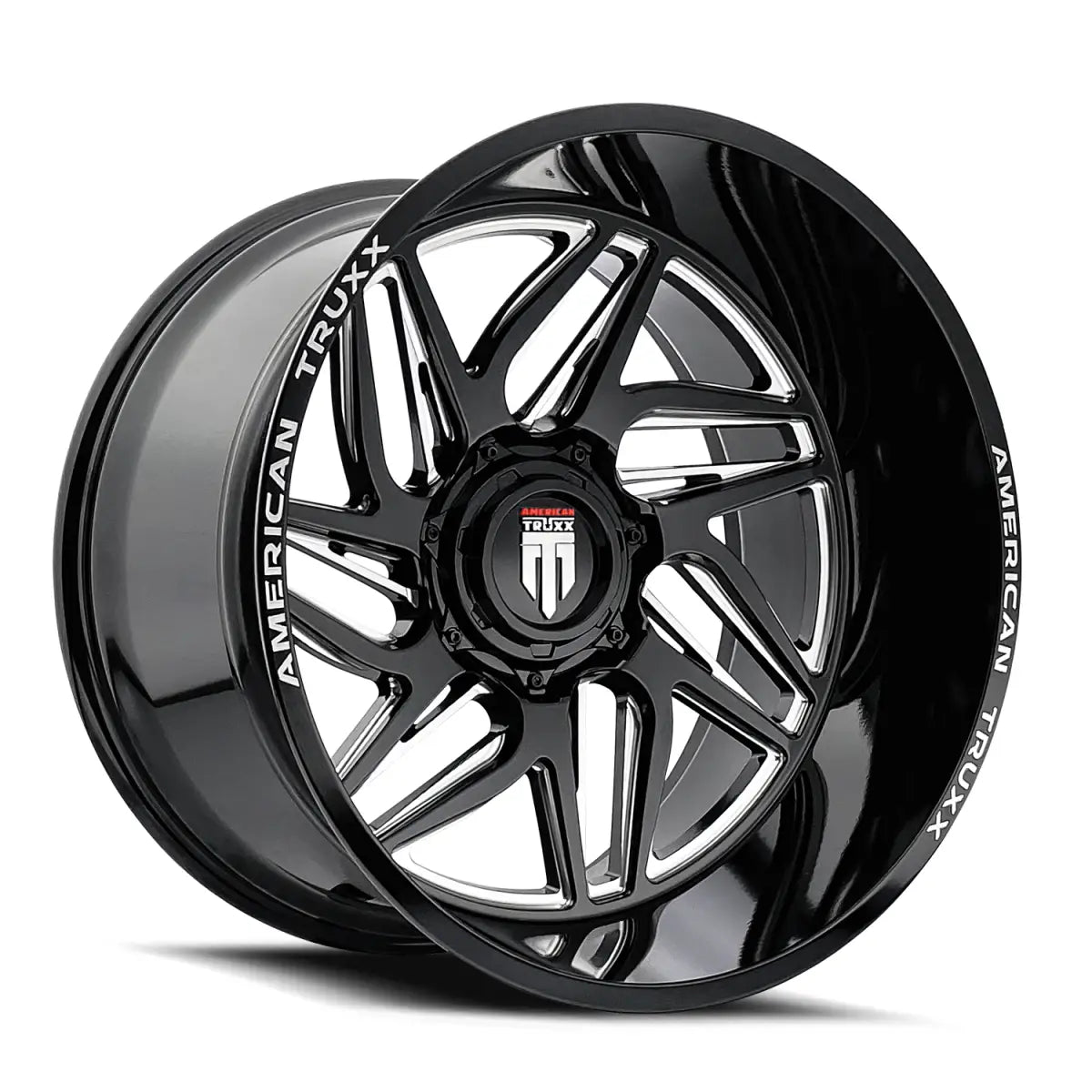 AMERICAN TRUxx GOLIATH AT1917 GLOSS BLACK MILLED 24x14