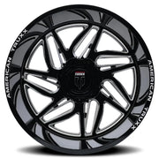 AMERICAN TRUxx GOLIATH AT1917 GLOSS BLACK MILLED 24x14