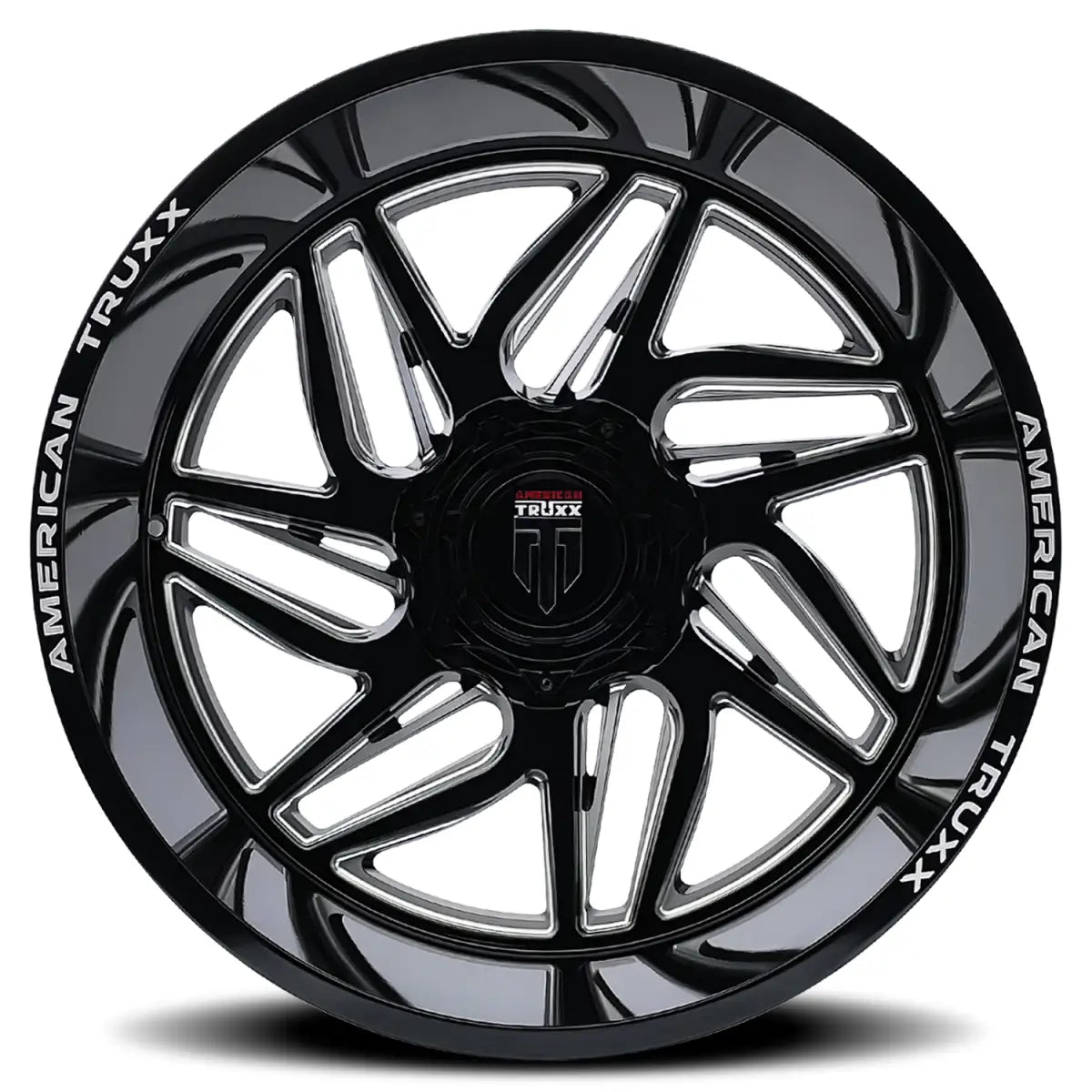 AMERICAN TRUxx GOLIATH AT1917 GLOSS BLACK MILLED 24x14