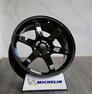 TE37 Style 18x8.5 5x114.3 ET35 CB 73.1 Gloss Black