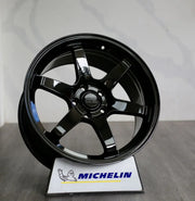 TE37 Style 18x8.5 5x114.3 ET 35 CB73.1 Gloss Black