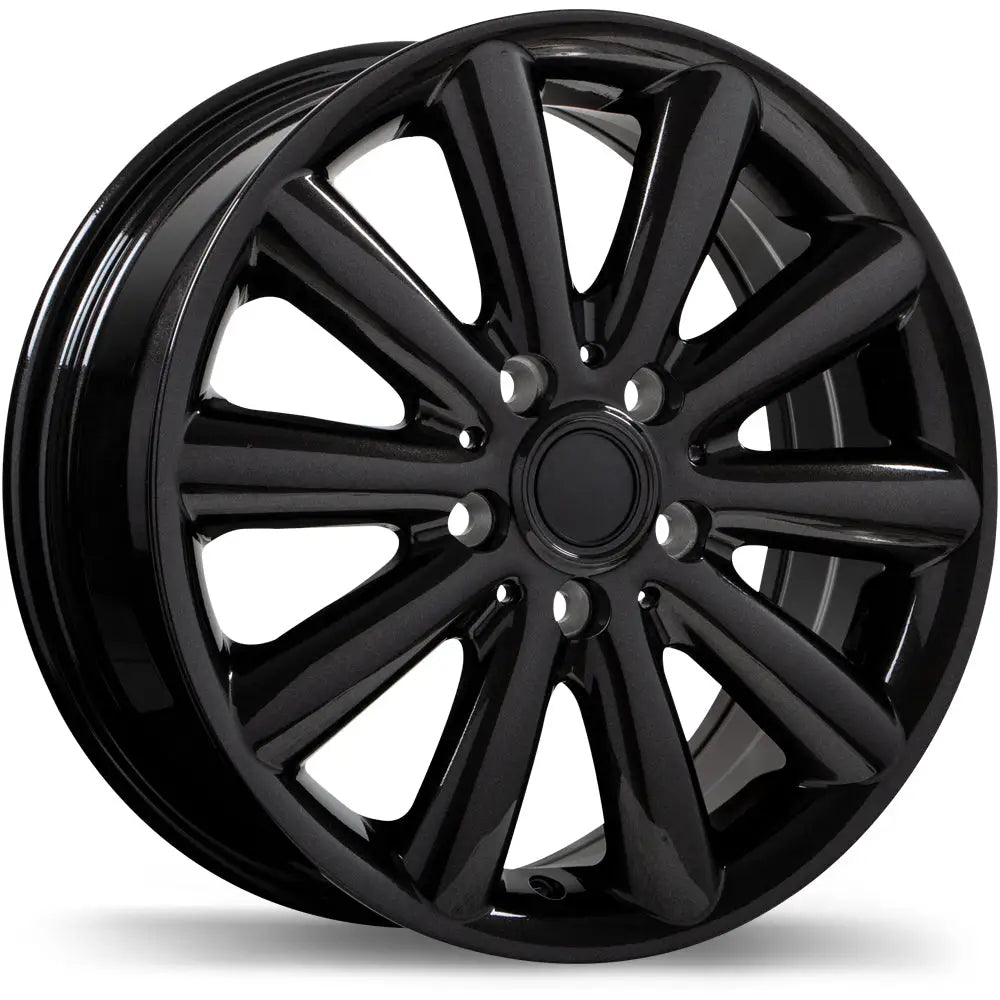 Replica R181 16x6.5 ET54 66.6 Black / Continental