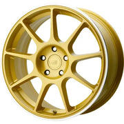Motegi MR138 19X8.5 5x100 ET45 CB72.56mm Gold W/ Machined